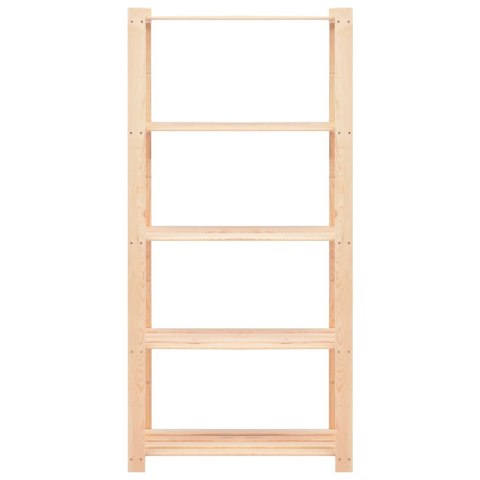Regały z 5 półkami, 2 szt., 80x38x170 cm, sosna, 250 kg