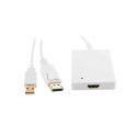 4World Adapter DisplayPort [M] + USB [M] > HDMI [F], 0.5m, biały