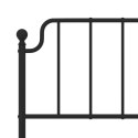Metalowa rama łóżka z wezgłowiem i zanóżkiem, czarna, 140x190cm