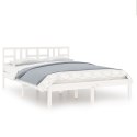 Rama łóżka, biała, lite drewno, 120x190 cm, podwójna