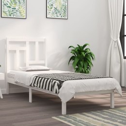 Rama łóżka, biała, lite drewno, 75x190 cm, pojedyncza