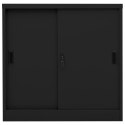 Szafka biurowa z przesuwnymi drzwiami, czarna, 90x40x90 cm