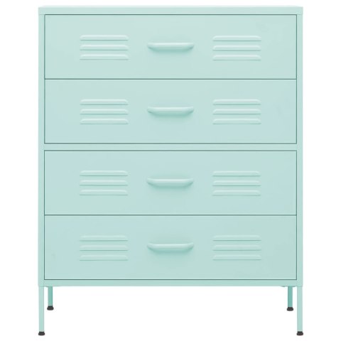 Szafka z szufladami, miętowa, 80x35x101,5 cm, stalowa