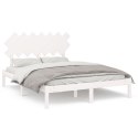 Rama łóżka, biała, 140x200 cm, lite drewno