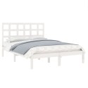 Rama łóżka, biała, lite drewno, 140x190 cm