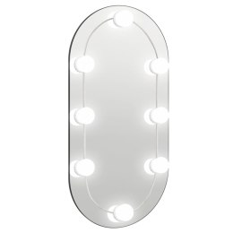 Lustro z lampami LED, 60x30 cm, szklane, owalne