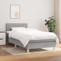 Łóżko kontynentalne z materacem, jasnoszare, tkanina, 90x200 cm