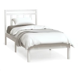 Rama łóżka, biała, 75x190 cm, lite drewno