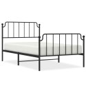Metalowa rama łóżka z wezgłowiem i zanóżkiem, czarna, 107x203cm