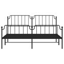 Metalowa rama łóżka z wezgłowiem i zanóżkiem, czarna, 160x200cm