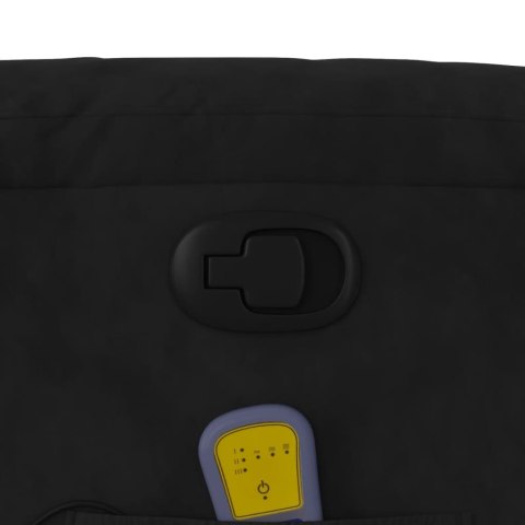 Rozkładany fotel masujący, czarny, obity mikrofibrą