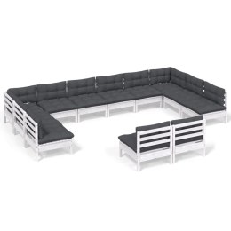 12-cz. zestaw wypoczynkowy do ogrodu, z poduszkami, biały