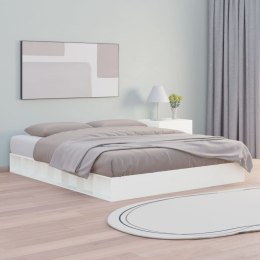 Rama łóżka, biała, 140 x 200 cm, lite drewno