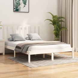 Rama łóżka, biała, lita sosna, 120x190 cm, podwójna