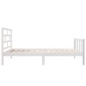 Rama łóżka, biała, lite drewno sosnowe, 75x190 cm, pojedyncza