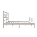 Rama łóżka, biała, lite drewno sosnowe, 140 x 200 cm