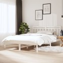 Rama łóżka, biała, lite drewno sosnowe, 140x190 cm