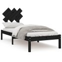 Rama łóżka, czarna, 75x190 cm, lite drewno