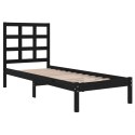 Rama łóżka, czarna, lite drewno, 75x190 cm, pojedyncza