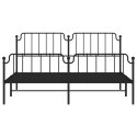 Metalowa rama łóżka z wezgłowiem i zanóżkiem, czarna, 180x200cm