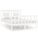 Rama łóżka, biała, lite drewno, 135x190 cm, podwójna