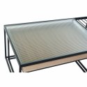 Stolik DKD Home Decor Czarny Wielokolorowy Naturalny Drewno Metal Bambus Szkło 110 x 60 x 45 cm