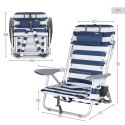 Fotel plażowy Aktive Niebieski Biały 50 x 76 x 45 cm (2 Sztuk)