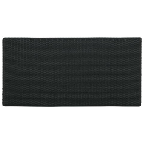Stolik barowy z półką, czarny, 120x60x110 cm, polirattan