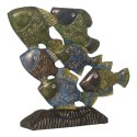 Figurka Dekoracyjna Niebieski Brązowy Kolor Zielony Ryby 60 x 11,5 x 52 cm