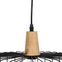 Lampa Sufitowa Czarny Naturalny Drewno Żelazo 220-240 V 35 x 35 cm