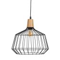 Lampa Sufitowa Czarny Naturalny Drewno Żelazo 220-240 V 36 x 36 cm