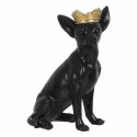 Figurka Dekoracyjna Czarny Złoty Pies 17 x 11,7 x 25,5 cm