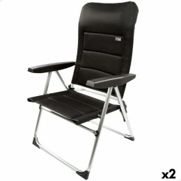 Fotel plażowy Aktive Deluxe Składany Czarny 49 x 105 x 59 cm (2 Sztuk)