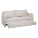 Sofa Beżowy Poliester Płótno 210 x 93 x 95 cm