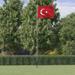 Flaga Turcji z masztem, 6,23 m, aluminium