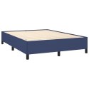 Łóżko kontynentalne z materacem, niebieskie, tkanina 140x190 cm