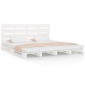 Rama łóżka, biała, 120 x 200 cm, lite drewno sosnowe