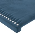 Rama łóżka z zagłówkiem, ciemnoniebieska, 80x200 cm, aksamitna