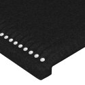 Rama łóżka z zagłówkiem, czarna, 140x190 cm, obita tkaniną