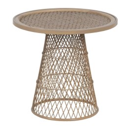 Stolik Beżowy Żelazo Rattan 55 x 55 x 50 cm