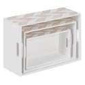 Zestaw dekoracyjnych pudełek Biały Naturalny Drewno paulowni 44 x 31 x 18 cm (3 Części)