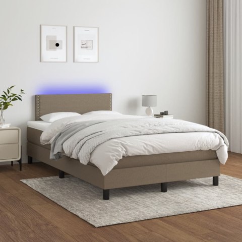 Łóżko kontynentalne z materacem, taupe, 120x200 cm, tkanina