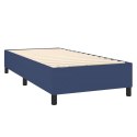 Łóżko kontynentalne z materacem, niebieskie, 90x200 cm, tkanina