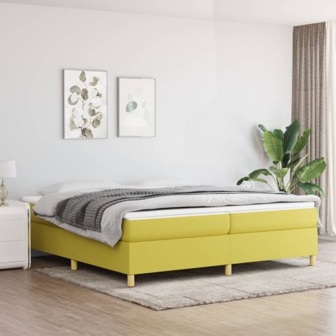 Łóżko kontynentalne z materacem, zielone, tkanina, 200x200 cm