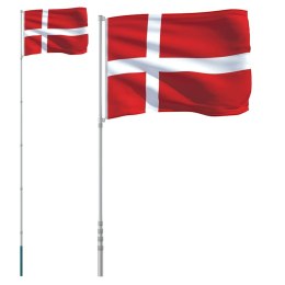 Flaga Danii z masztem, 5,55 m, aluminium