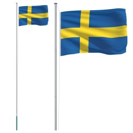 Flaga Szwecji z masztem, 6,23 m, aluminium