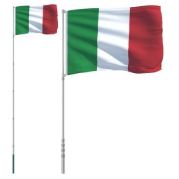 Flaga Włoch z masztem, 5,55 m, aluminium