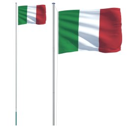 Flaga Włoch z masztem, 6,23 m, aluminium