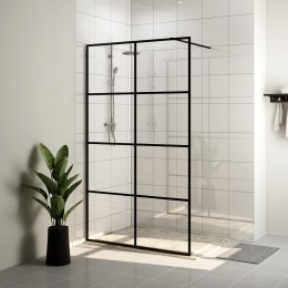 Ścianka prysznicowa, przezroczyste szkło ESG, 140x195cm, czarna