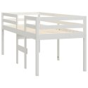Wysokie łóżko, białe, 75x190 cm, lite drewno sosnowe